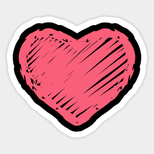 Hand Drawn Chalkboard Heart Shape Sticker